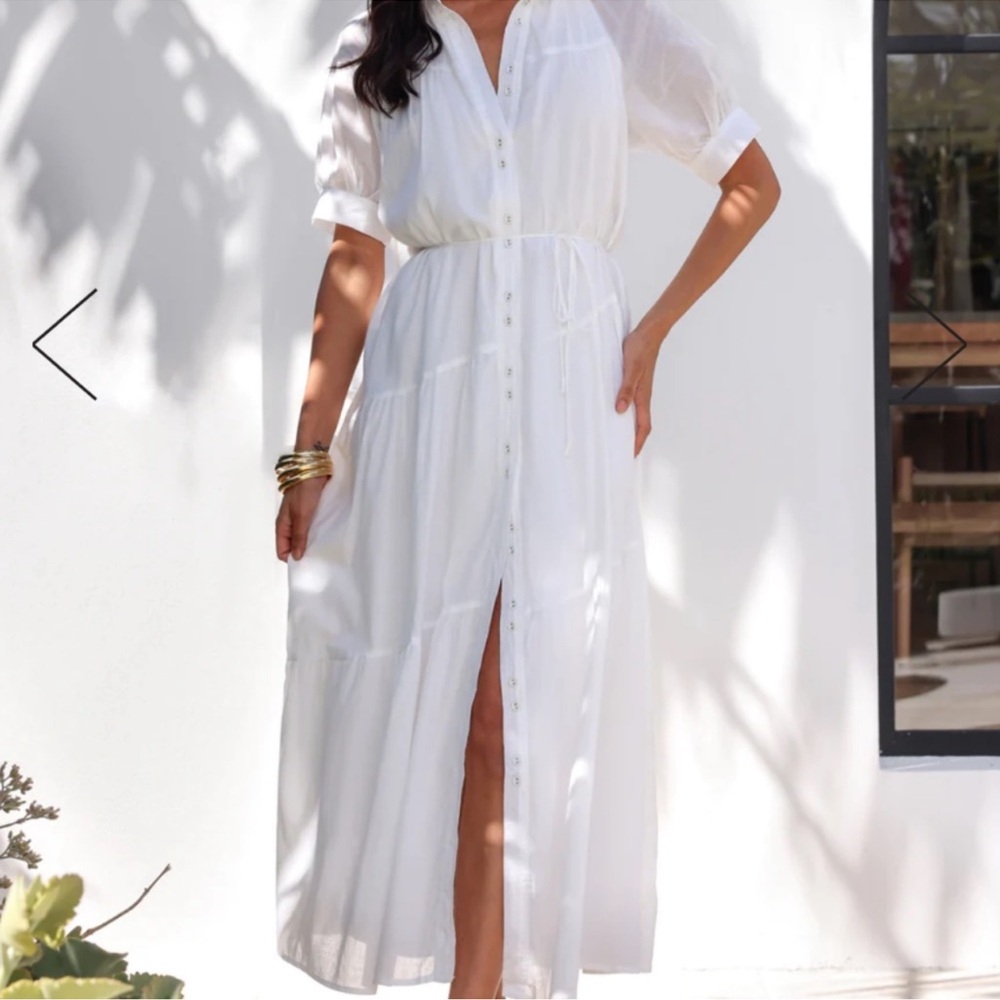 NWT Hello Molly White Button Front Maxi Dress